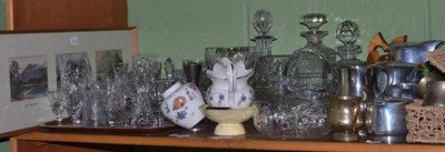 Lot 148 - Quantity of cut and moulded glass, Picquot tea set and sundry