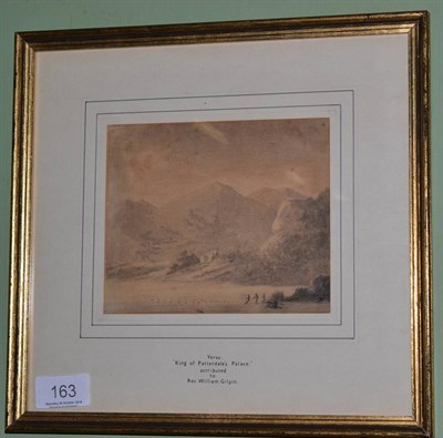 Lot 163 - Attributed to Rev William Gilpin, King of Patterdale's Palace, pencil and wash drawing,...