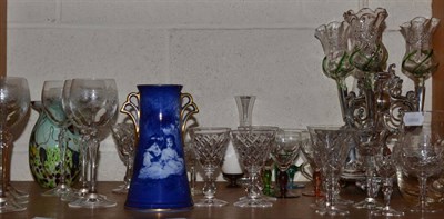 Lot 168 - A silver plate and glass epergee together with a group of glass and a Royal Doulton 'Sweet...