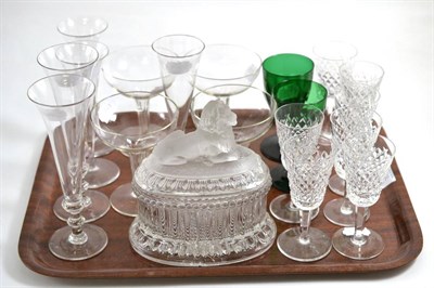 Lot 174 - Collection of glass including Waterford wines, Victorian champagnes and pressed glass oval...