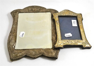 Lot 179 - Silver framed easel backed mirror together with a silver photograph frame