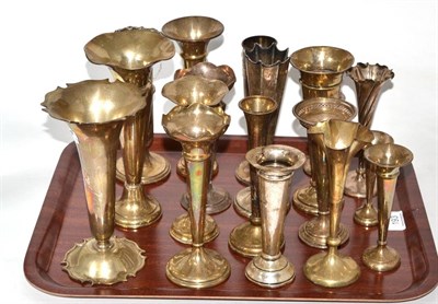 Lot 193 - A group of eighteen various silver bud vases (all weighted)