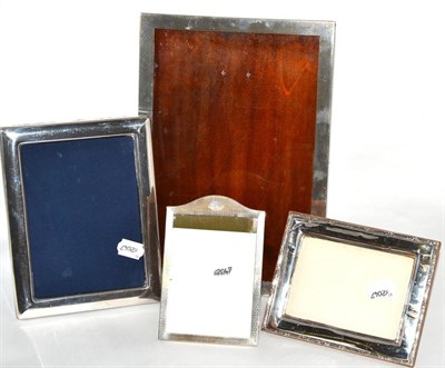 Lot 195 - Four silver photo frames, various sizes, dates and makers (4)