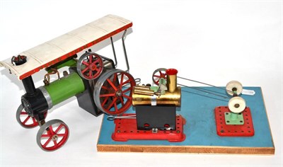 Lot 199 - Mamod Steam tractor and a stationary engine