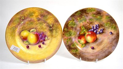 Lot 222 - Two Royal Worcester fruit painted plates by S. Smith