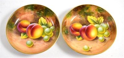 Lot 230 - Pair of small Royal Worcester fruit painted dishes