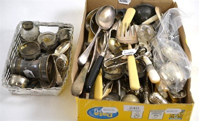 Lot 240 - A group of plated flatware and condiments