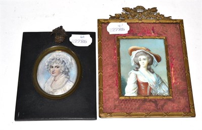 Lot 243 - Two 19th century portrait miniatures on ivory