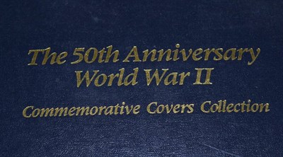 Lot 246 - Three volumes of postal covers, the 50th anniversary of World War II and statehood quarters...