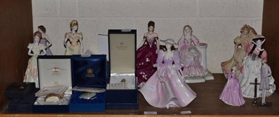 Lot 261 - Quantity of Coalport figures, Halcyon Days items etc