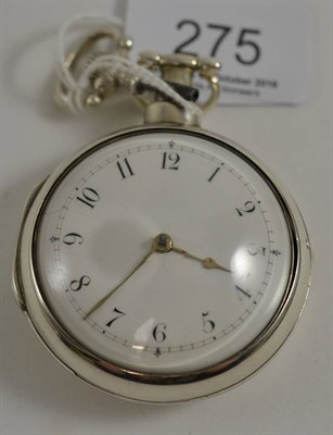 Lot 275 - A silver pair cased pocket watch, signed Portland, London