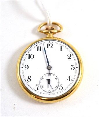 Lot 287 - A 9ct gold open face pocket watch, movement signed Rolex