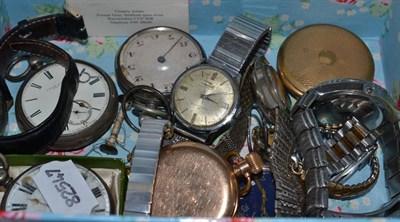 Lot 301 - Two silver pocket watches and various other pocket watches and wrist watches (14)