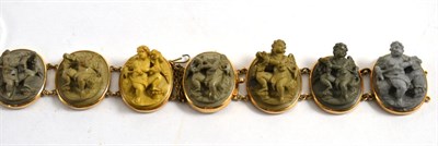 Lot 321 - A lava cameo bracelet (a.f.)