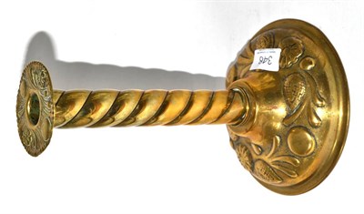 Lot 348 - An 18th century brass candlestick