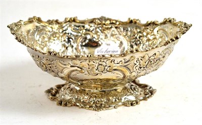 Lot 379 - A Victorian silver oval pedestal bowl, underside stamped J.Parkes, 12 Vigo Street.W.