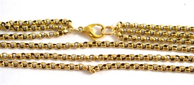 Lot 401 - A three strand belcher chain necklace, stamped 9ct