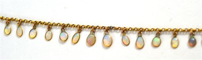 Lot 427 - A 9ct gold and opal drop bracelet