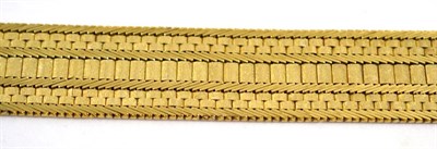 Lot 441 - 9ct gold fancy broad bracelet