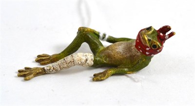 Lot 448 - A cold painted bronze of an injured frog