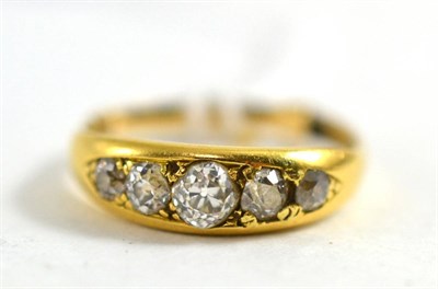 Lot 451 - A five stone old cut diamond ring