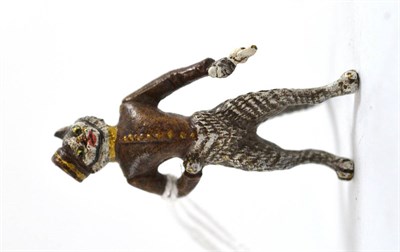 Lot 452 - A cold painted bronze of a cat in a bell boy uniform