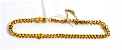 Lot 455 - A diamond set link bracelet, stamped '18ct'