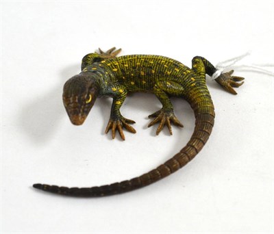 Lot 457 - A cold painted bronze of a lizard