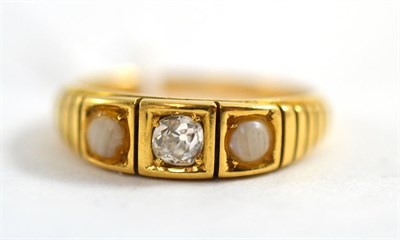 Lot 479 - An old cut diamond and seed pearl ring