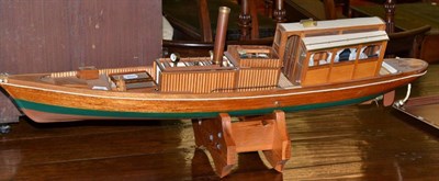 Lot 484 - A scratch built model boat on stand