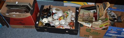 Lot 1062 - A mixed group of ceramics including Royal commemorative, stamp album etc (5 boxes and pics)