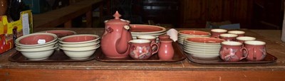 Lot 1077 - Three trays of Denby Damask pattern dinner and tea wares