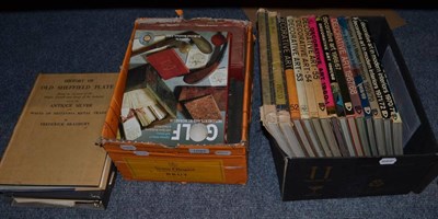 Lot 1093 - Two boxes of books including silver reference, decorative art interiors 1950s/70 etc