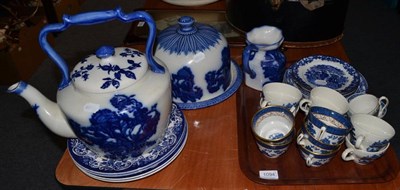 Lot 1094 - A group of blue and white ceramics including an oversized teapot etc