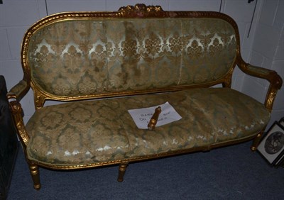 Lot 1122 - A 19th century gilt sofa (a.f.)