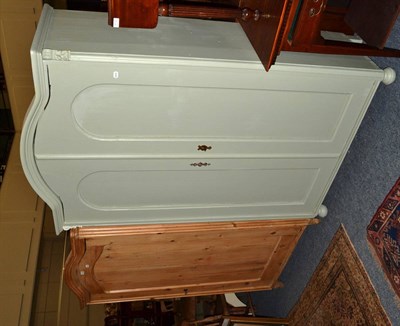 Lot 1129 - Stripped pine single door wardrobe and painted pine two door wordrobe (2)