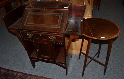 Lot 1135 - A early 20th century hall bureau and an elbow chair of similar date