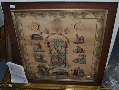 Lot 1157 - A 19th century banner for the Mechanics Institute in an oak frame