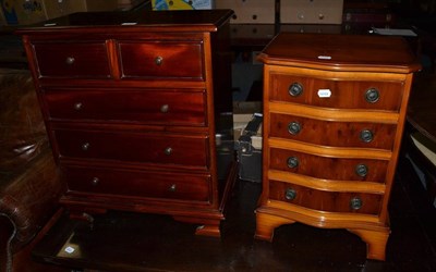 Lot 1169 - Two small reproduction chests of drawers, an oak coffee table, a Victorian walnut framed dressing a