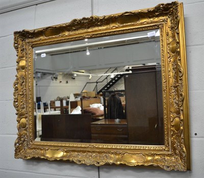 Lot 1186 - Rectangular gilt bevelled mirror