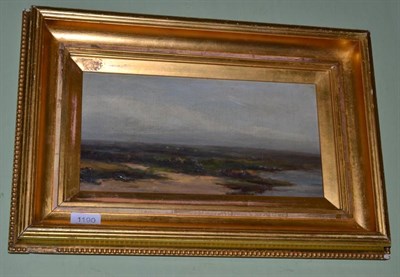 Lot 1190 - English School (late 19th Century) An estuary scene with sands dunes stretching into the...