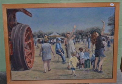 Lot 1229 - Ramona Lockie (20th Century) 'Steam Ralley in the Park, Parham II' oil on canvas