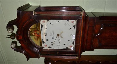 Lot 1249 - An oak thirty hour longcase clock, arch painted dial, inscribed Hardy, Nottingham