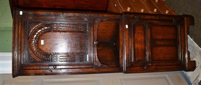 Lot 1265 - A 19th century style oak breakfront standing corner cupboard