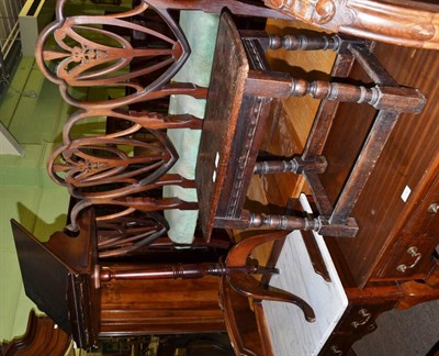 Lot 1268 - A lectern and an oak joint stool