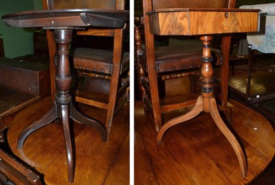 Lot 1287 - A mid 19th century walnut work table and a mahogany open top occasional table