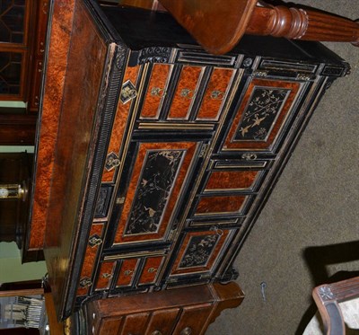 Lot 1306 - A 19th century amboyna and ebonised sideboard, stamped Gillow & Co 12296