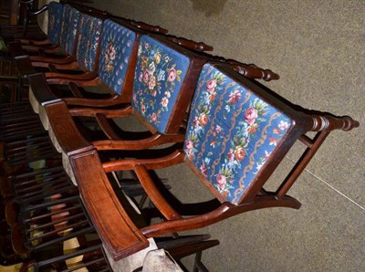 Lot 1315 - A set of six 19th century mahogany bar back dining chairs