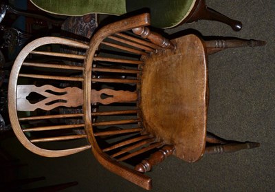 Lot 1321 - A Victorian ash and elm low back Windsor chair