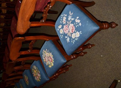 Lot 1324 - A set of six Victorian mahogany bar back dining chairs